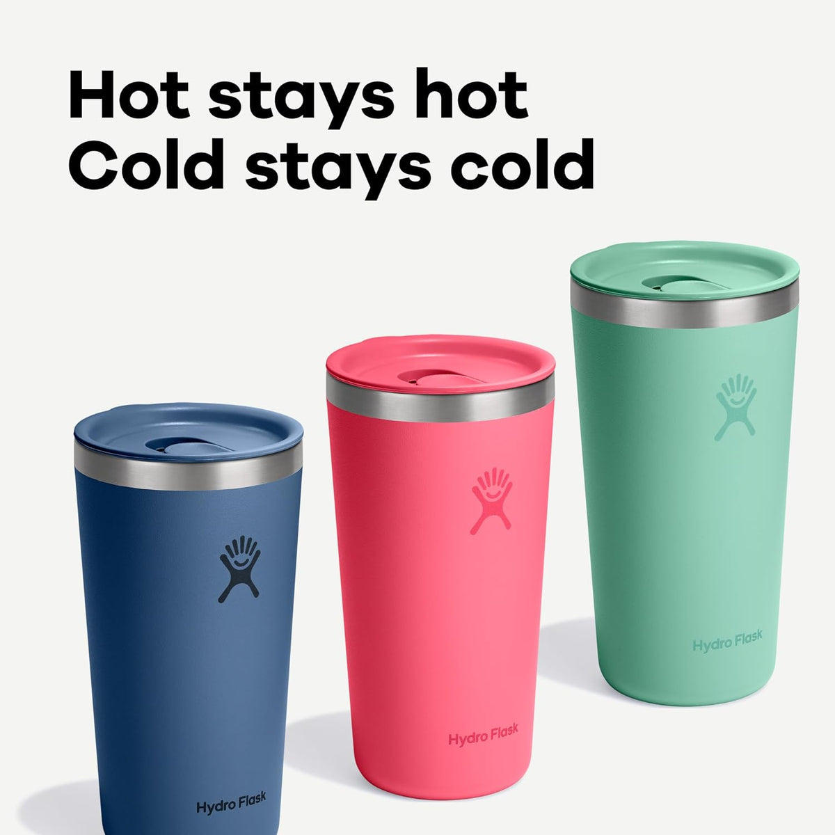 Hydro Flask All Around Tumbler Press-In Lid, Insulated Travel Mug, Stainless Steel Coffee Cup 16 Oz Cloud Pink