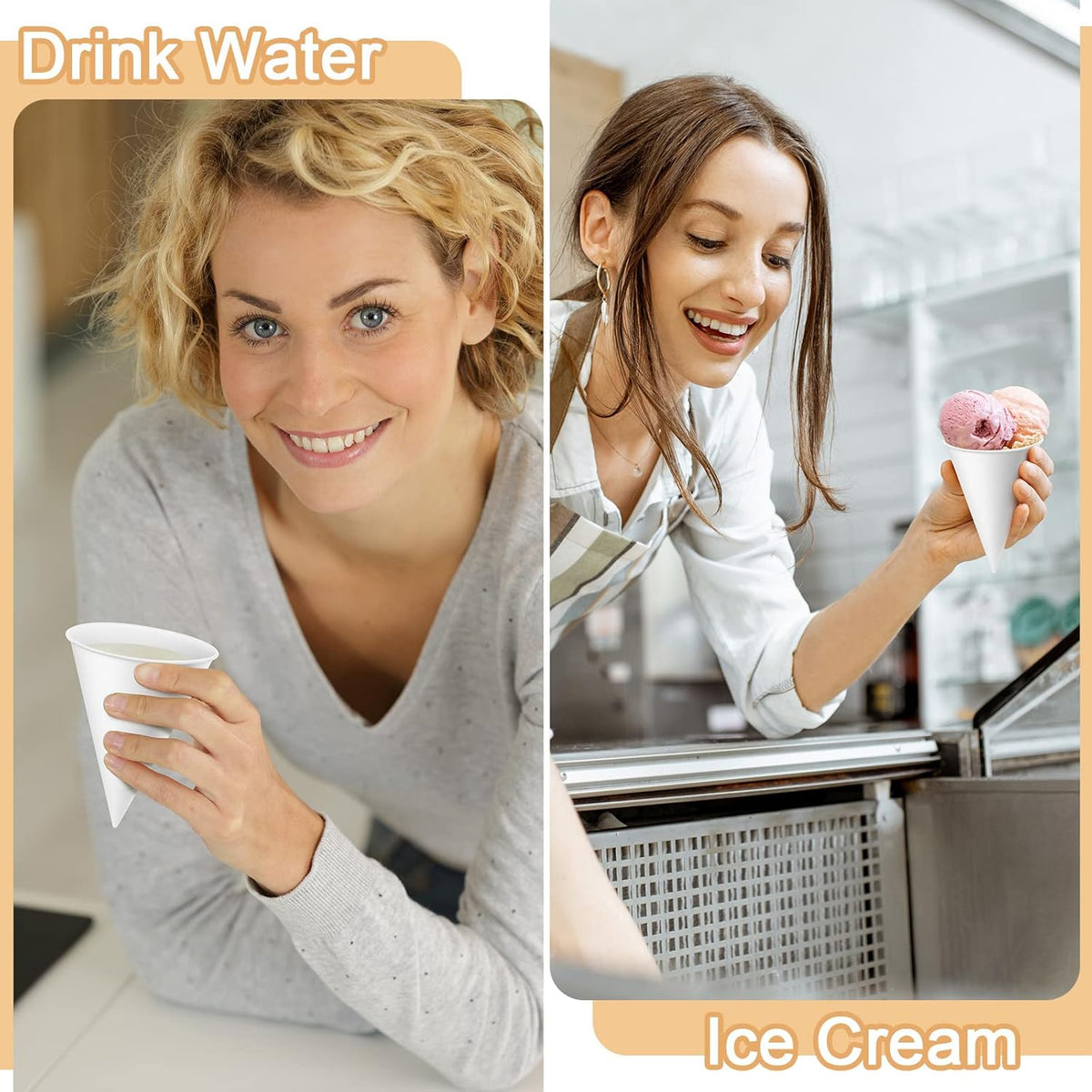 Roshtia Paper Cone Water Cups for Water Cooler Dispenser, 4 oz
