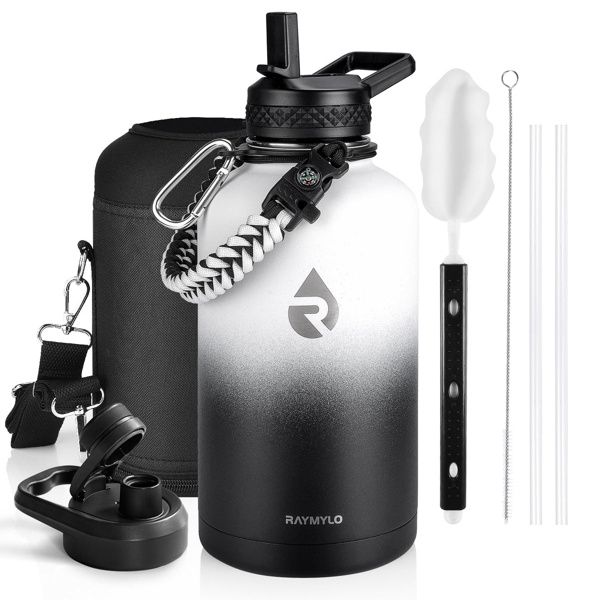 RAYMYLO One Gallon Water Bottle Insulated 128 oz, Stainless Steel