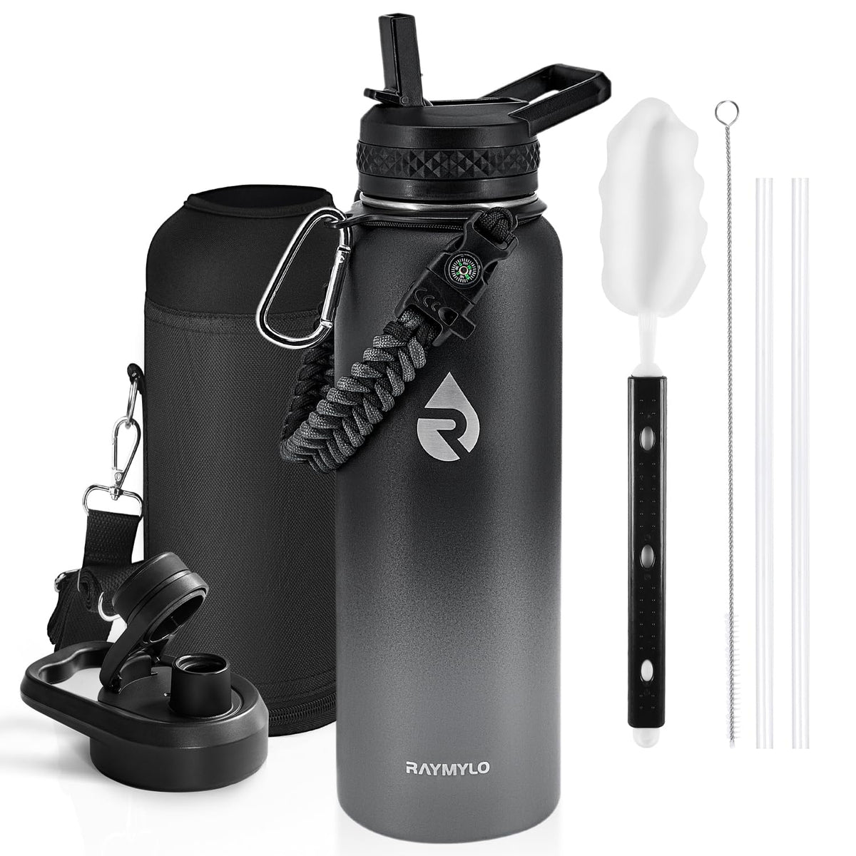 RAYMYLO Insulated Water Bottle 40 oz, Triple Wall Vacuum Stainless Steel