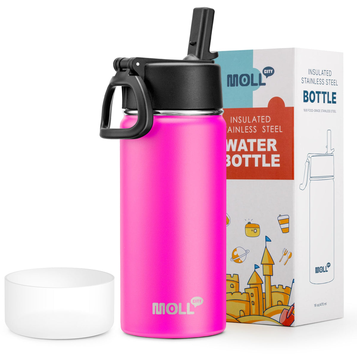 Stainless Steel Water Bottle 16 oz, Grass Green