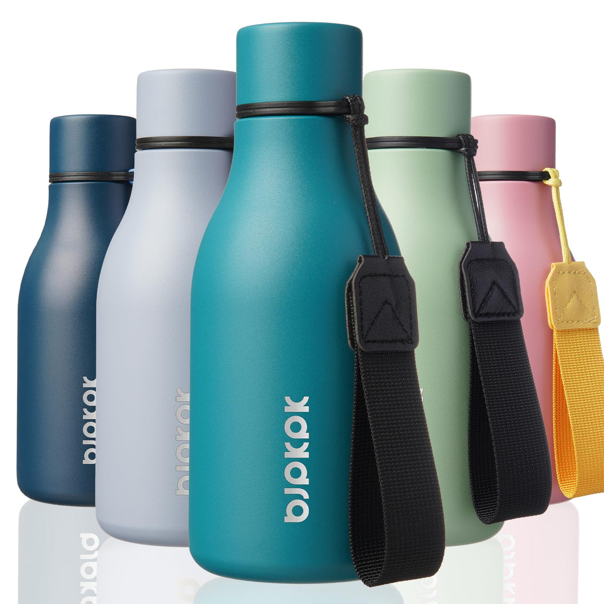 BJPKPK 18oz Insulated Water Bottle, Stainless Steel Bottle with Carry Strap