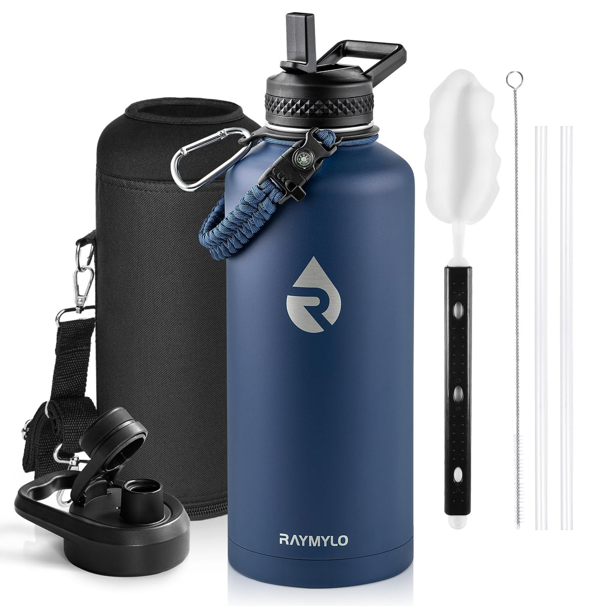 RAYMYLO Insulated Water Bottle 64 oz, Triple Wall Vacuum Stainless Steel