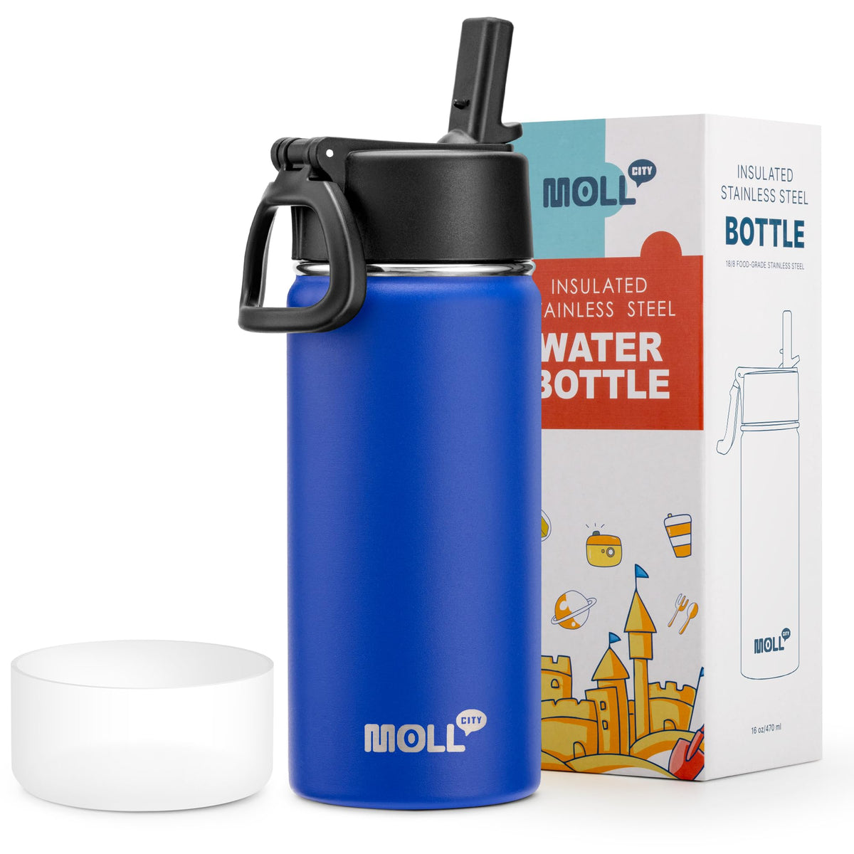 Stainless Steel Water Bottle 16 oz, Grass Green