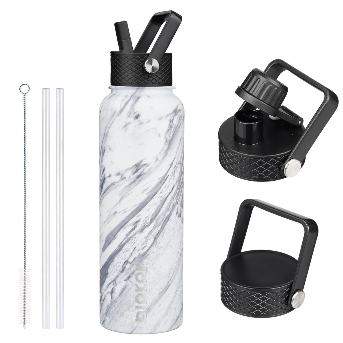 BJPKPK 64oz Insulated Water Bottle, Half Gallon Water Jug with Straw Lid