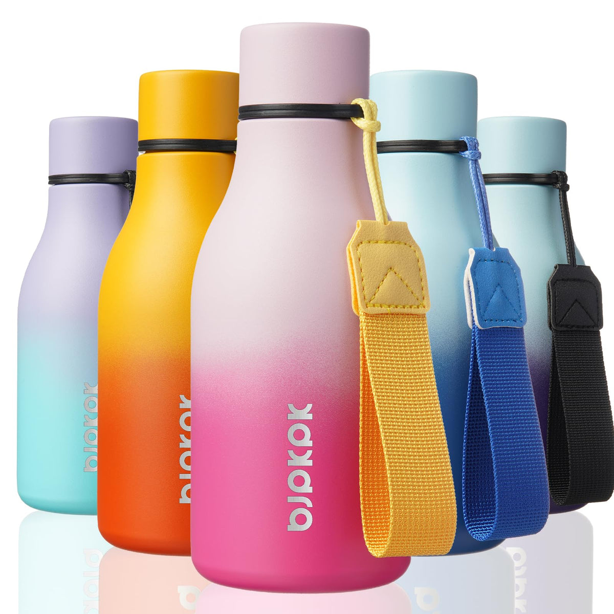 BJPKPK 18oz Insulated Water Bottle, Stainless Steel Bottle with Carry Strap