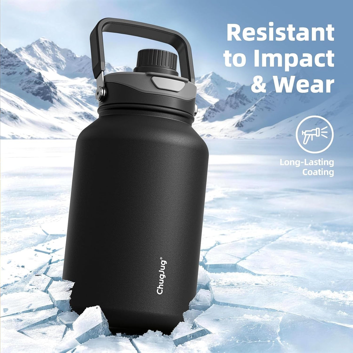 64oz Half Gallon Insulated Water Bottle with 2-in-1 Pop-up Straw & Chug Lid