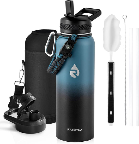 RAYMYLO Insulated Water Bottle 40 oz, Triple Wall Vacuum Stainless Steel