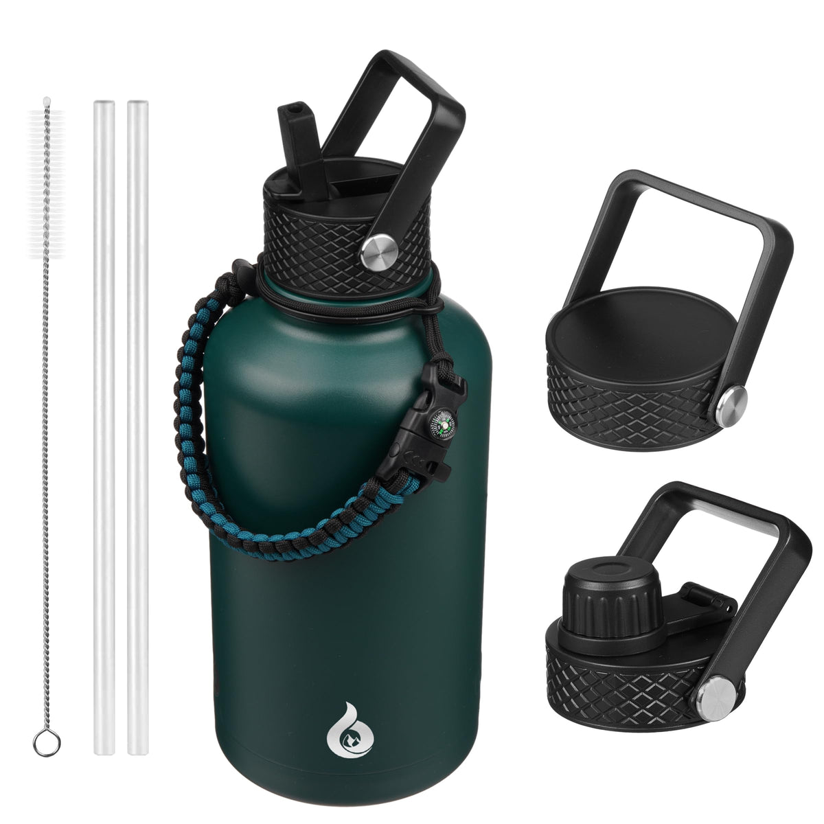 BJPKPK 64oz Insulated Water Bottle, Half Gallon Water Jug with Straw Lid