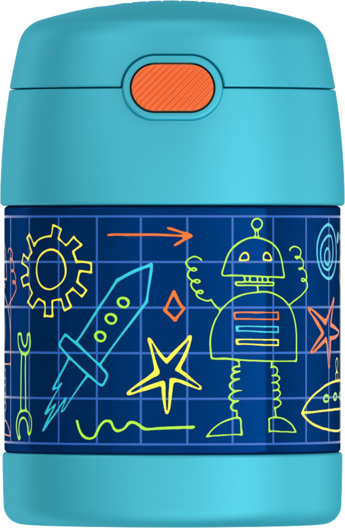 THERMOS FUNTAINER Kids Food Jar with Spoon, 10oz, Navy