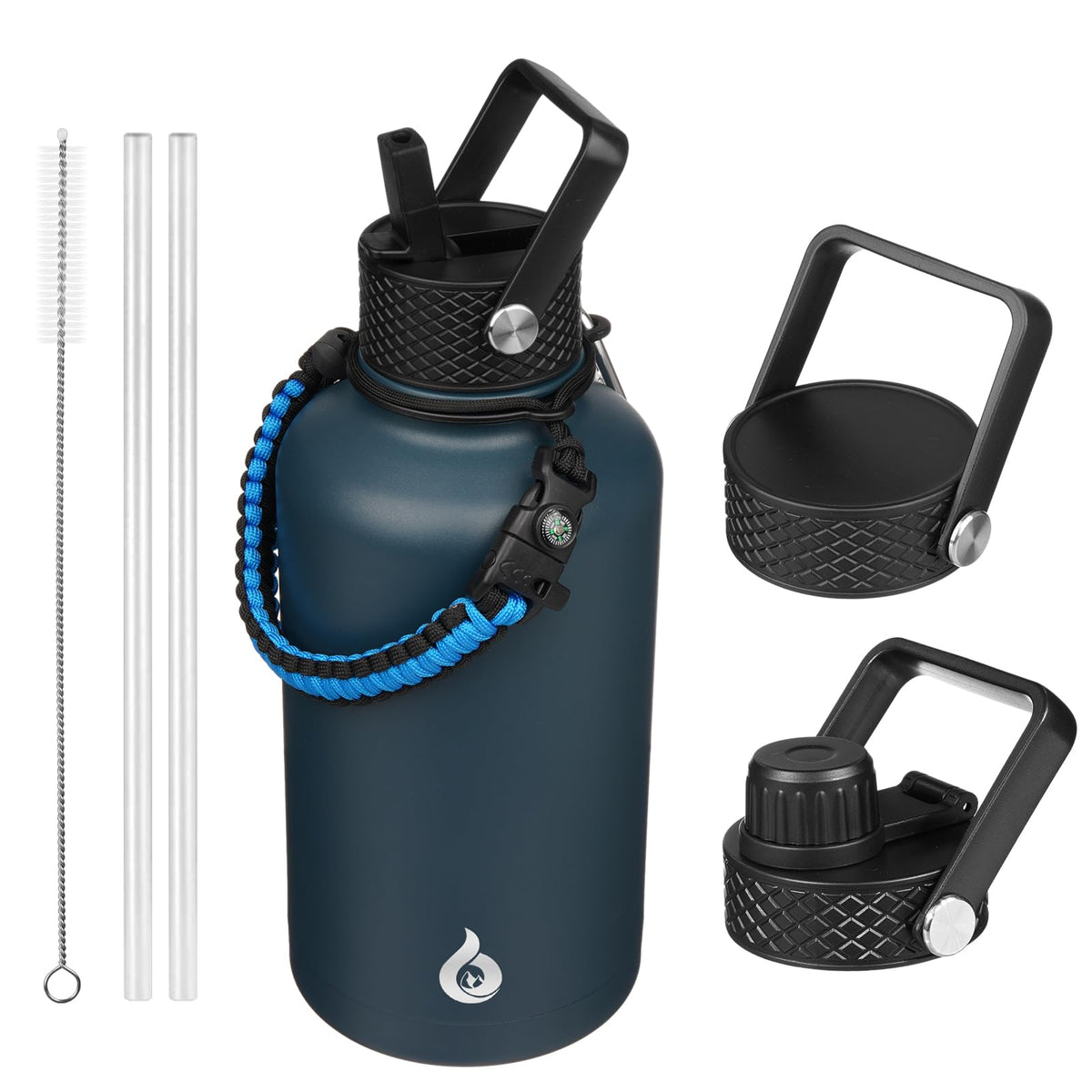 BJPKPK 64oz Insulated Water Bottle, Half Gallon Water Jug with Straw Lid