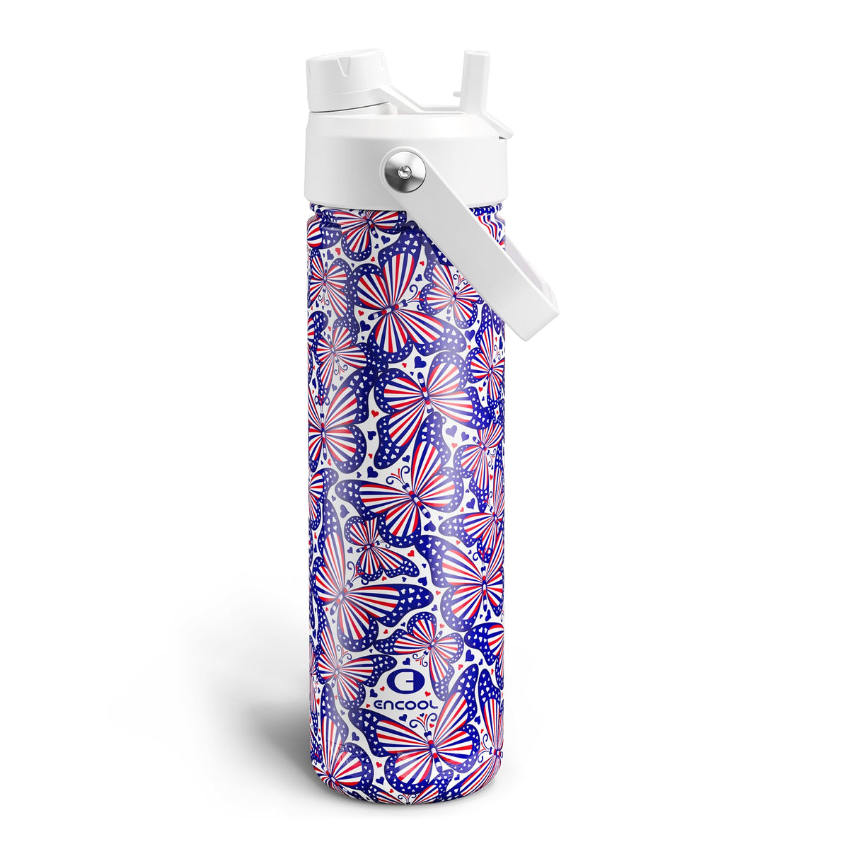 ENCOOL Insulated Water Bottle with Straw Stainless Steel Water Bottle, Leak-Proof, BPA-Free, Double Wall Vacuum Keeps Cold for 24 Hours for Sports, Travel, School (26 oz, Black Night)
