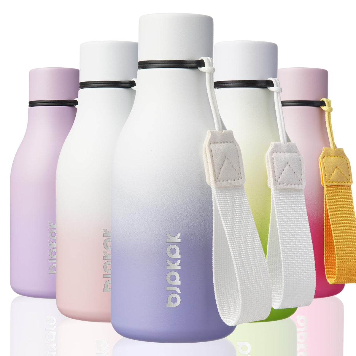 BJPKPK 18oz Insulated Water Bottle, Stainless Steel Bottle with Carry Strap