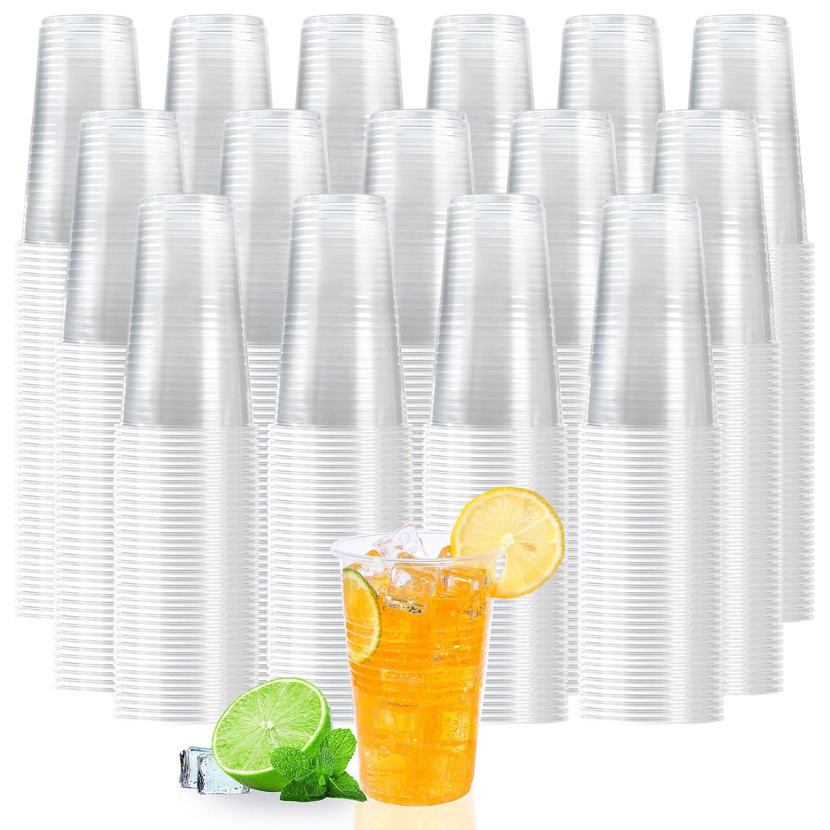 BYSNOW 500 Pack 7 oz Clear Plastic Cups, Disposable Plastic Water Cups