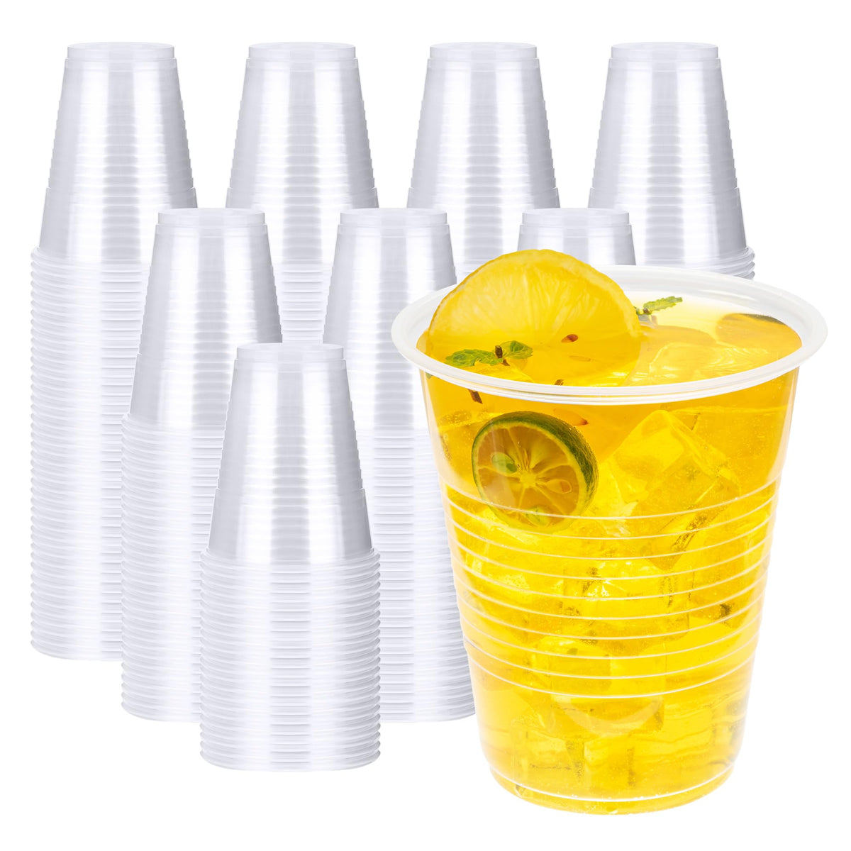 YEEHAW 9 oz Plastic Cups, 500 Pack - Clear Disposable Drinking Water Cups for Cold Beverages, Clear Plastic Cups for Drinking, Ideal for Party