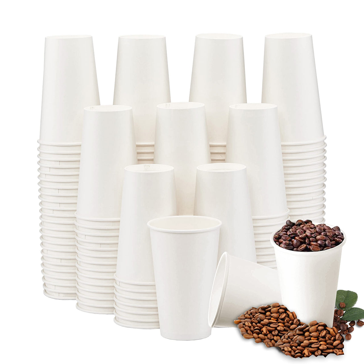 Lamosi 300 Pack Paper Cups 8 oz, Disposable Coffee Cups, Paper Coffee Cups