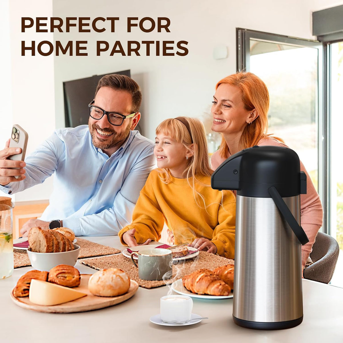 Coffee Carafe for Keeping Hot, 102OZ / 3L Airpot Coffee Dispenser with Pump