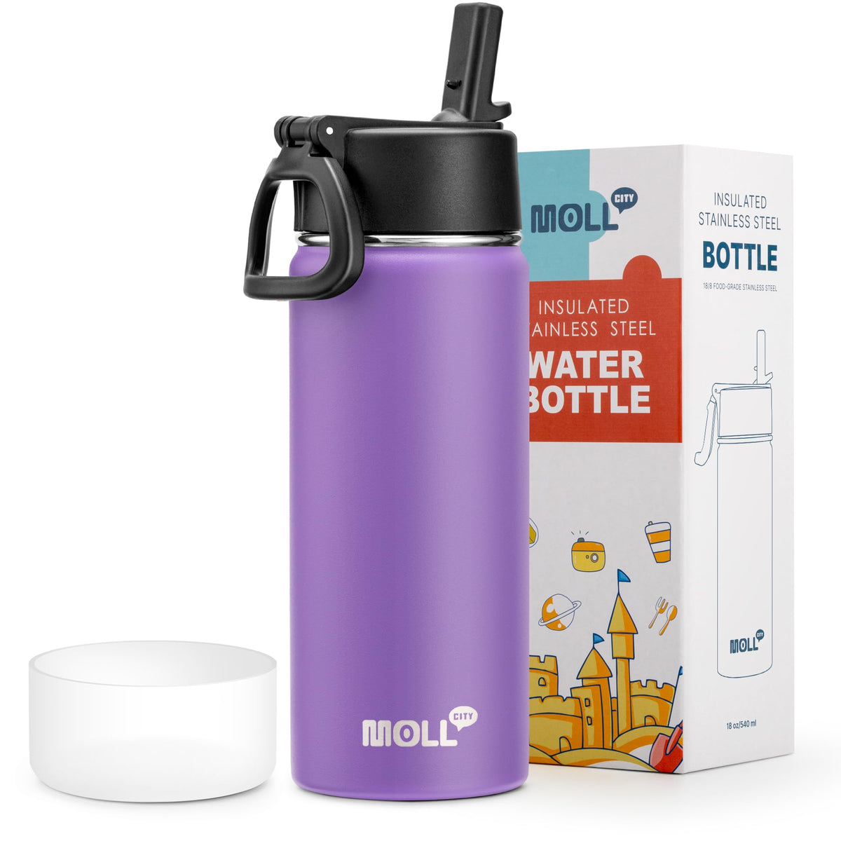 Stainless Steel Water Bottle 16 oz, Grass Green