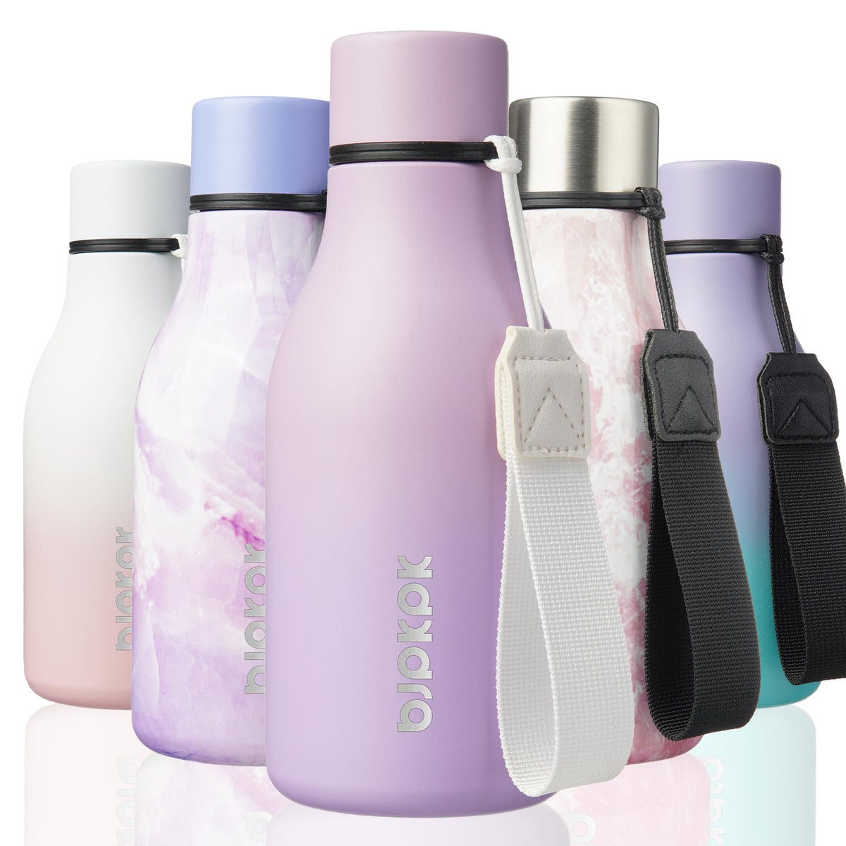 BJPKPK 18oz Insulated Water Bottle, Stainless Steel Bottle with Carry Strap