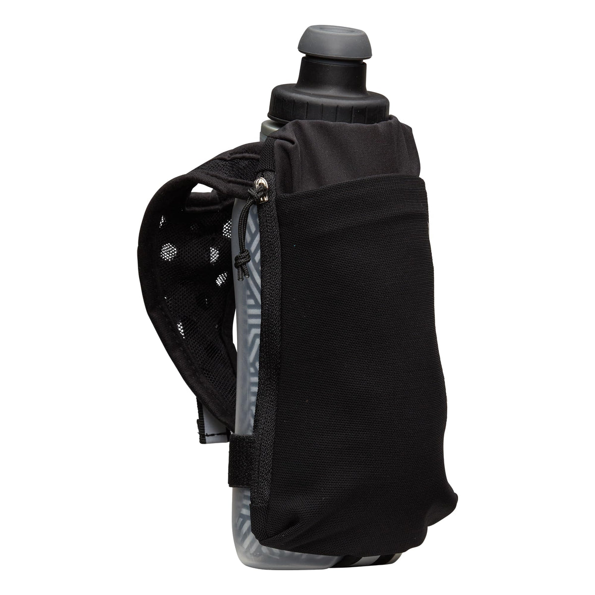Nathan SpeedDraw 2 Insulated Handheld Running Water Bottle Flask – Double-Wall Insulation, Ergonomic Grip, Blast Valve Cap, Phone & Key Storage Pockets, Reflective Design - 18oz, Deep Blue