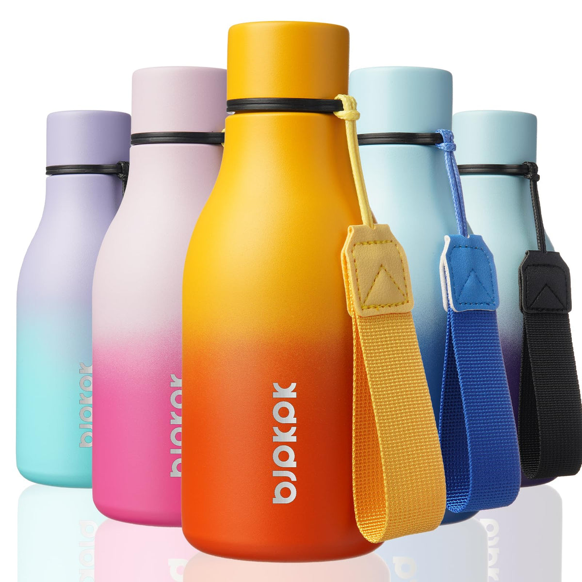BJPKPK 18oz Insulated Water Bottle, Stainless Steel Bottle with Carry Strap
