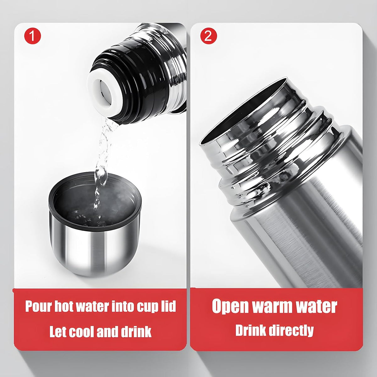 Stainless Steel Insulated Thermal Bottle Flask Tumbler Travel Mug (350ml)