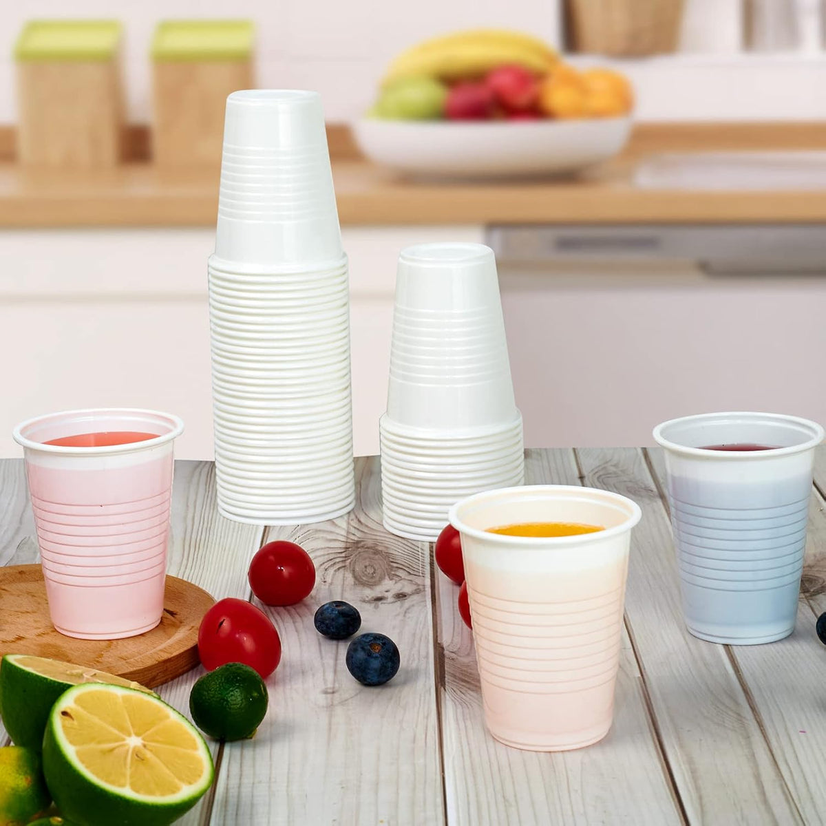 Lilymicky 500 Pack 7 oz White Plastic Cups, Disposable Drinking Cups