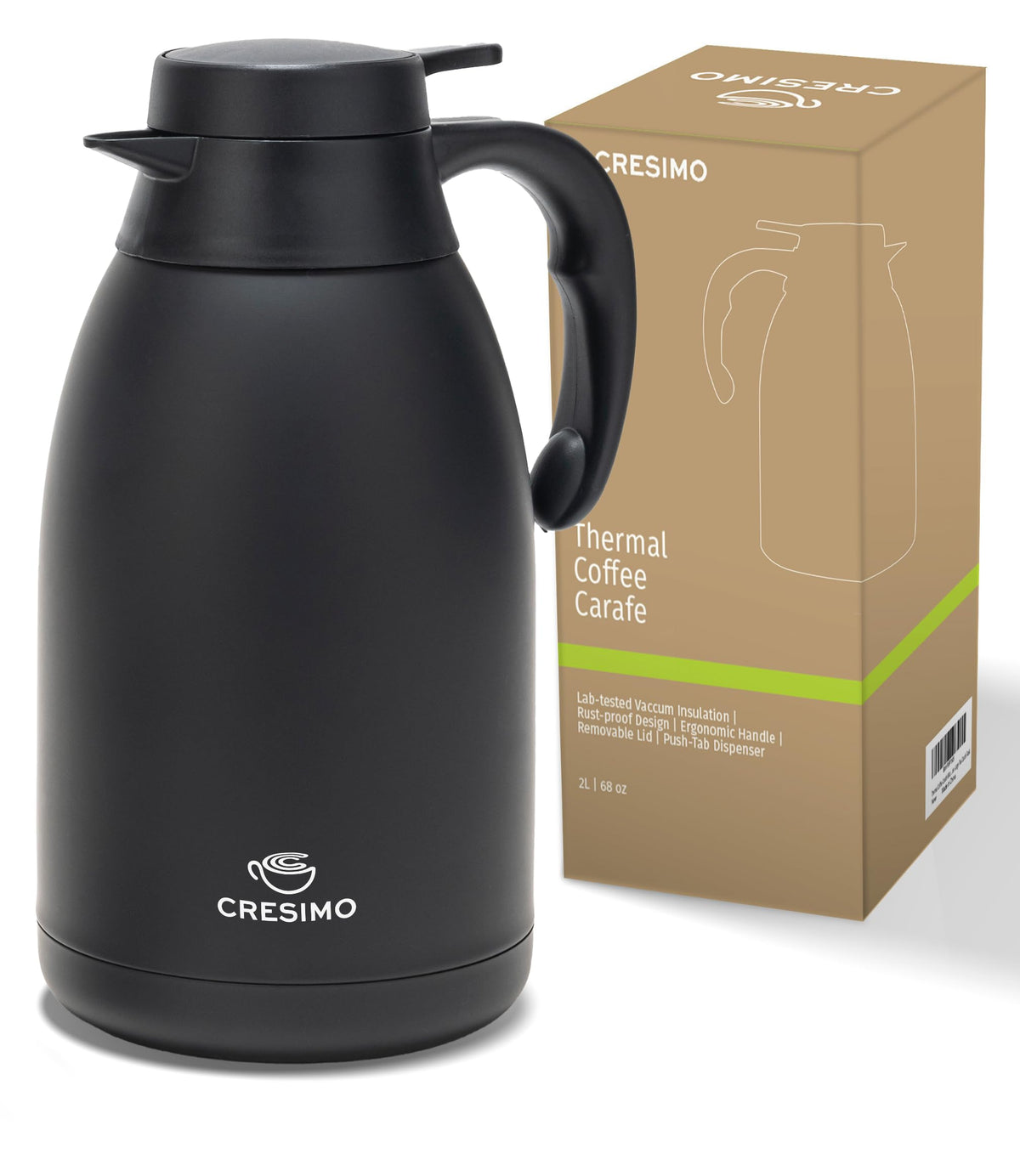 Cresimo Coffee Carafe with Pump 102oz / 3L Airpot Large Hot Water Dispenser