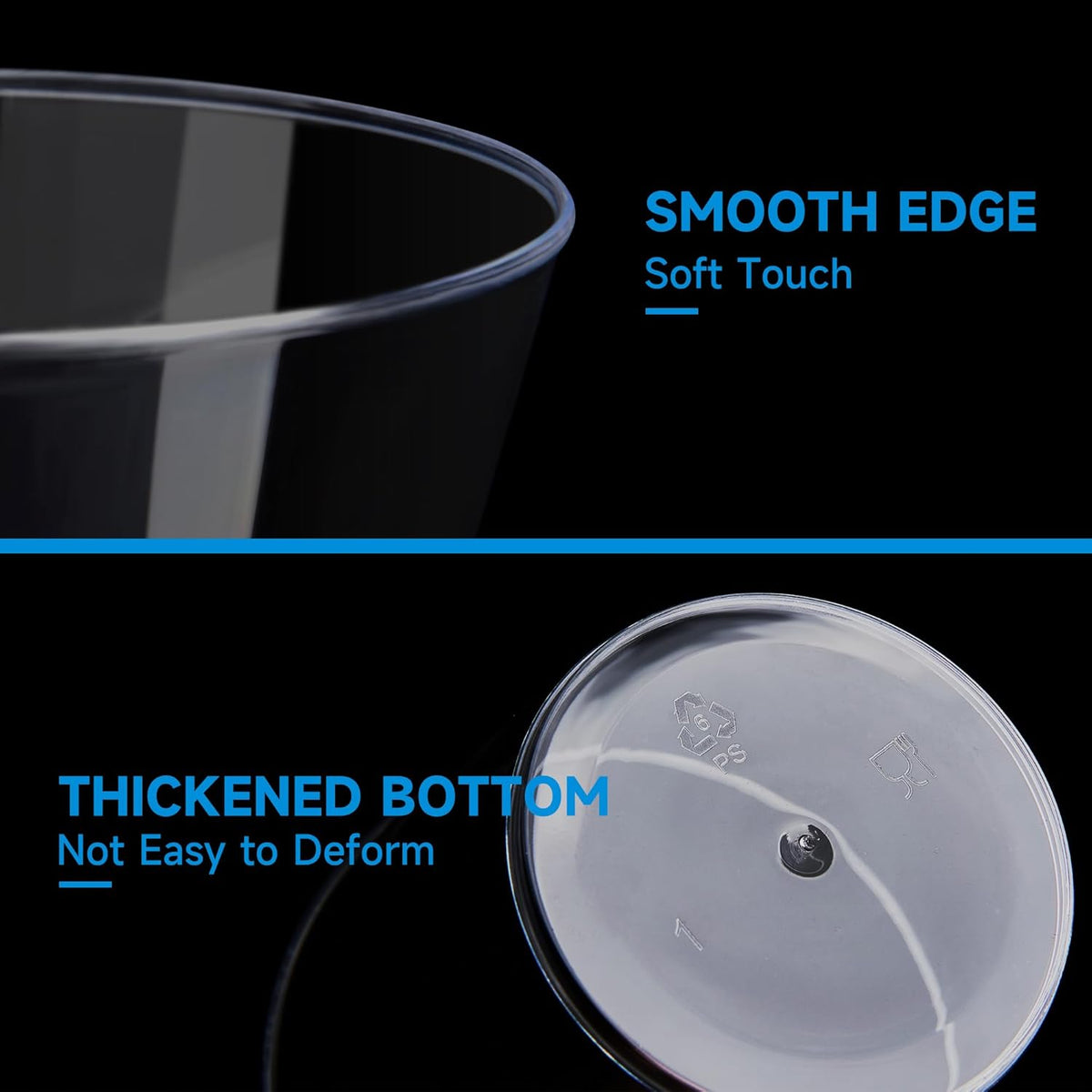 RACETOP 9 oz Clear Plastic Cups 100 packs, Perfect for Parties, Wedding