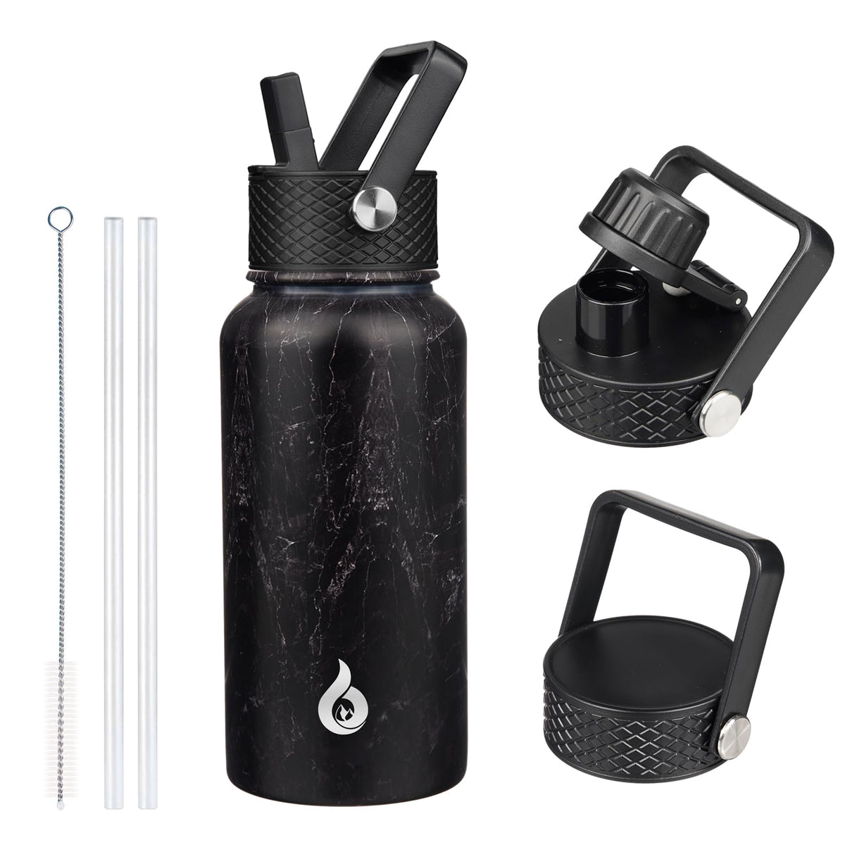 BJPKPK 64oz Insulated Water Bottle, Half Gallon Water Jug with Straw Lid