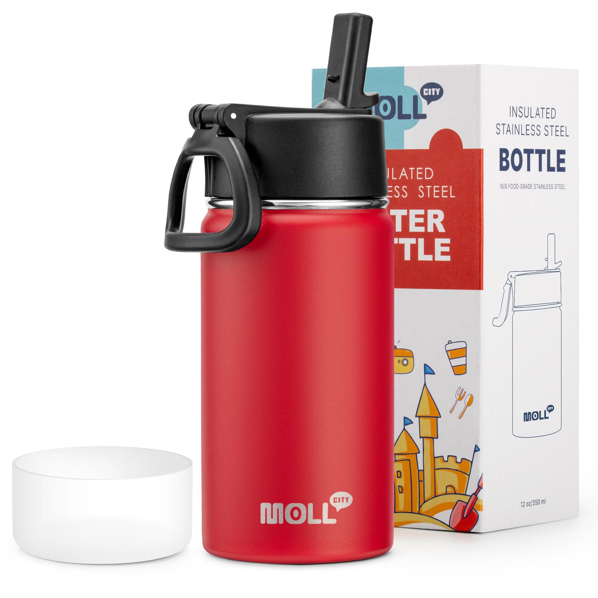Stainless Steel Water Bottle 16 oz, Grass Green