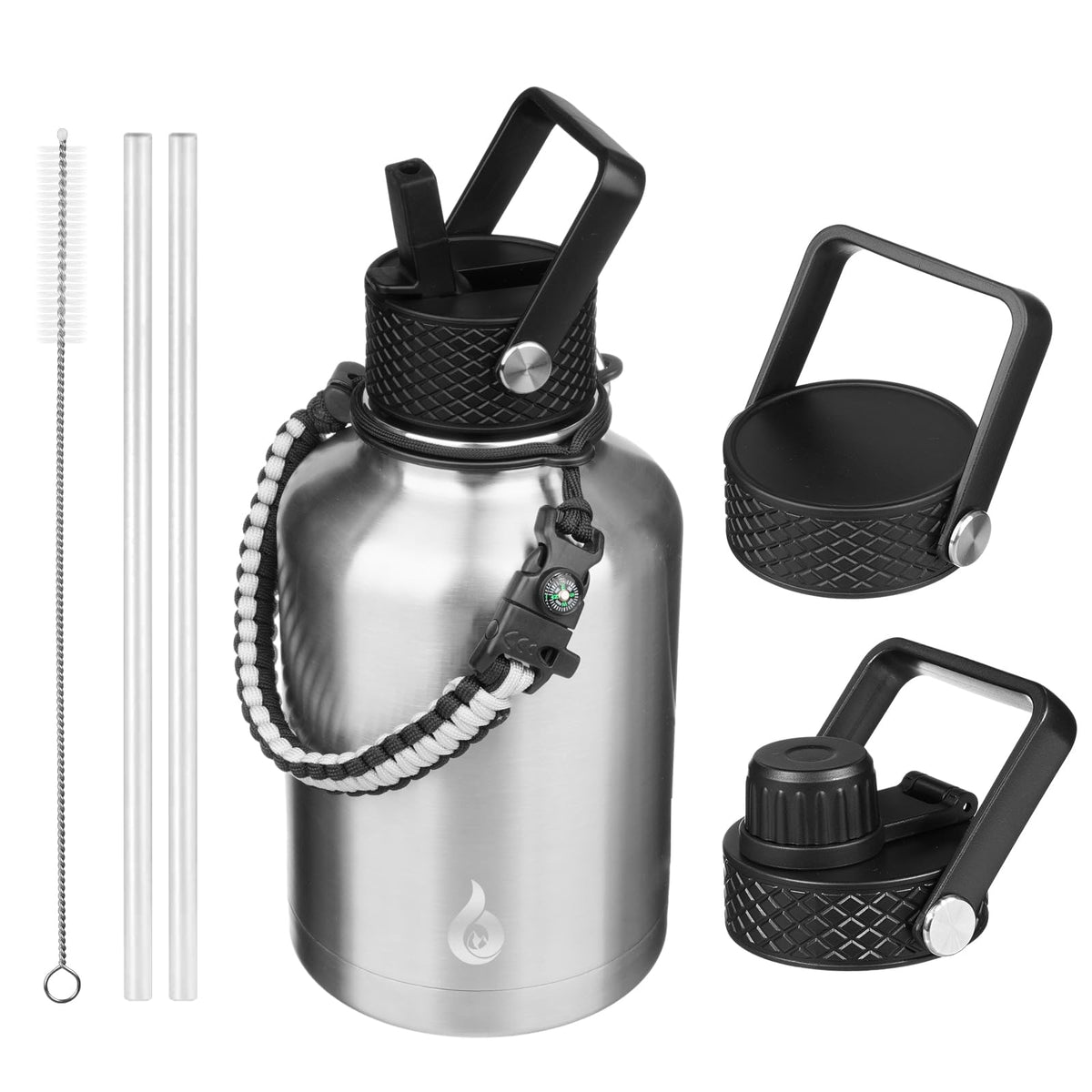 BJPKPK 64oz Insulated Water Bottle, Half Gallon Water Jug with Straw Lid