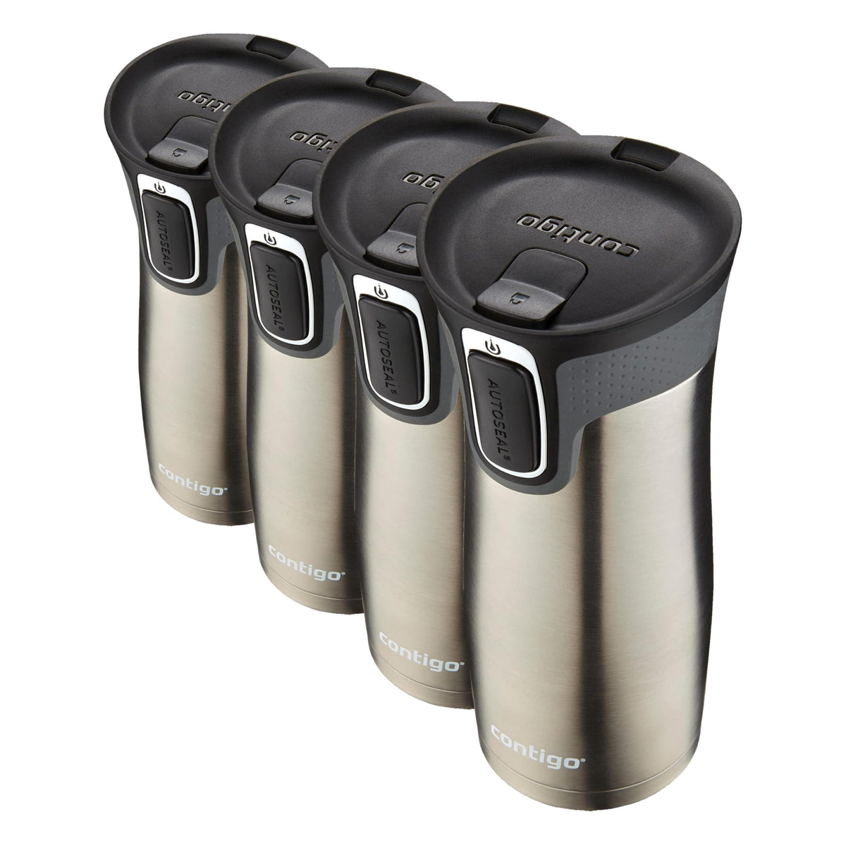 Contigo West Loop Stainless Steel Travel Mug with AUTOSEAL Lid, 16oz., Stainless Steel/Black