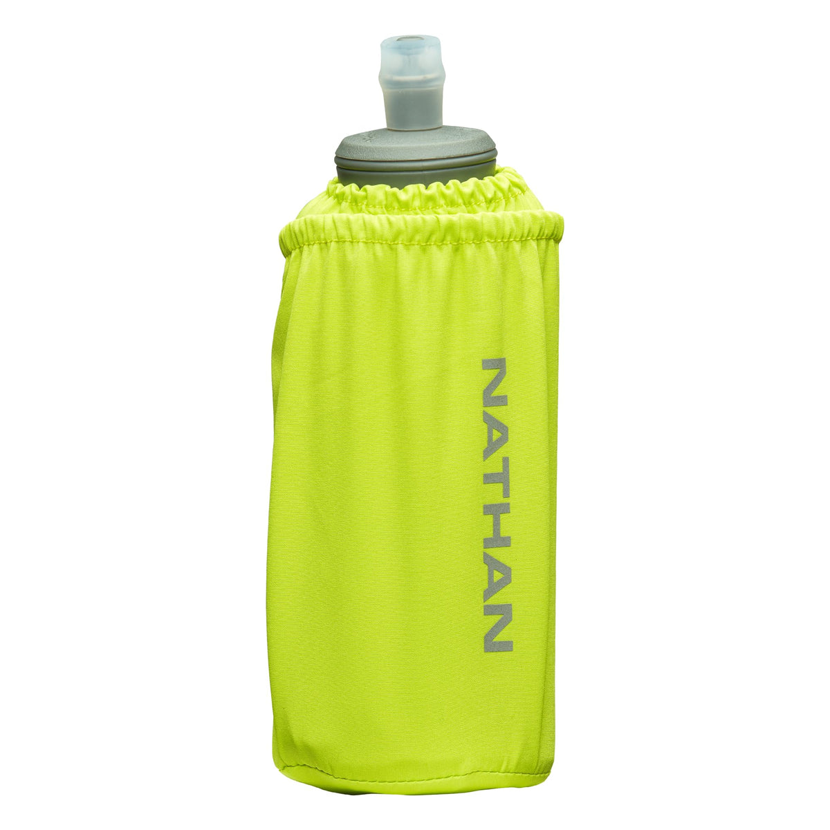 Nathan Handheld Soft Flask 18oz - Exo-Draw Insulated Collapsible Bottle - Grip-Free Strap & Rigid ExoSpine for Comfort/Support - Breathable Mesh Strap - Ideal Running/Hiking, Pinnacle, Black