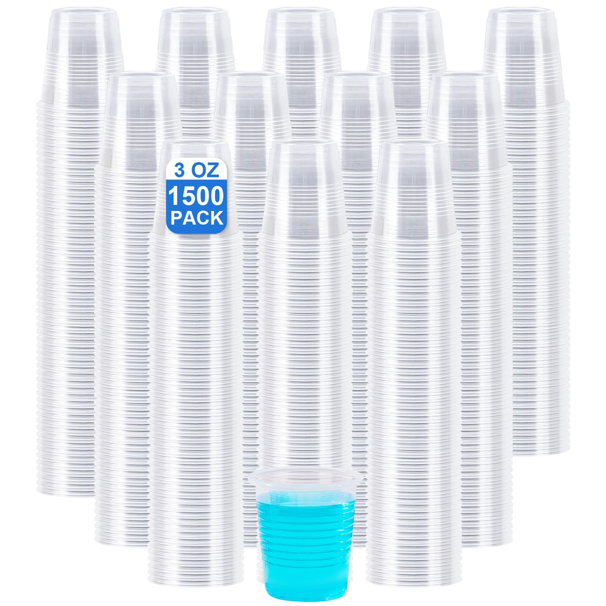 SIUQ 600 Pack 9 oz Plastic Cups, Clear Disposable Plastic Water Cups Bulk