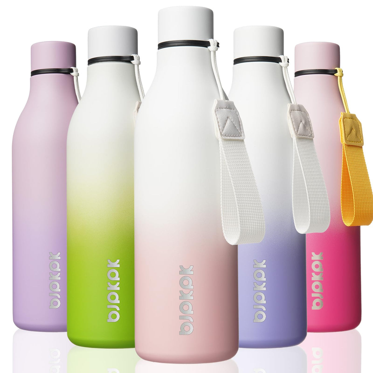 BJPKPK 18oz Insulated Water Bottle, Stainless Steel Bottle with Carry Strap