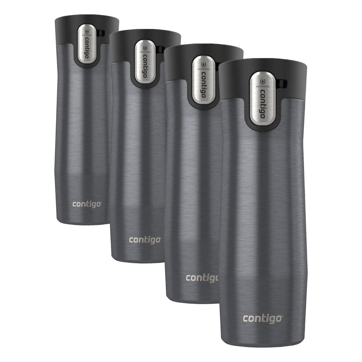 Contigo West Loop Stainless Steel Travel Mug with AUTOSEAL Lid, 16oz., Stainless Steel/Black