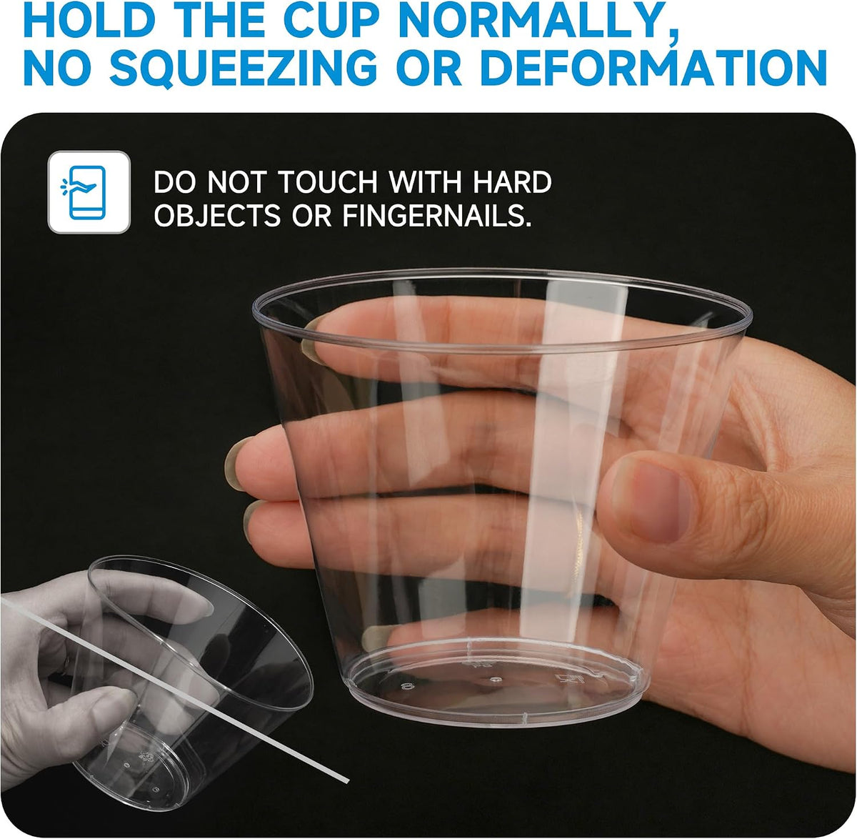 RACETOP 9 oz Clear Plastic Cups 100 packs, Perfect for Parties, Wedding