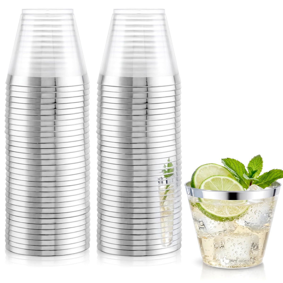 Hioasis 200Pcs 9OZ Clear Cups