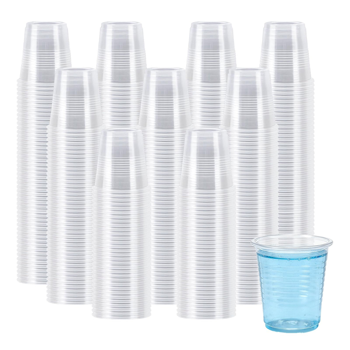 BYSNOW 500 Pack 7 oz Clear Plastic Cups, Disposable Plastic Water Cups