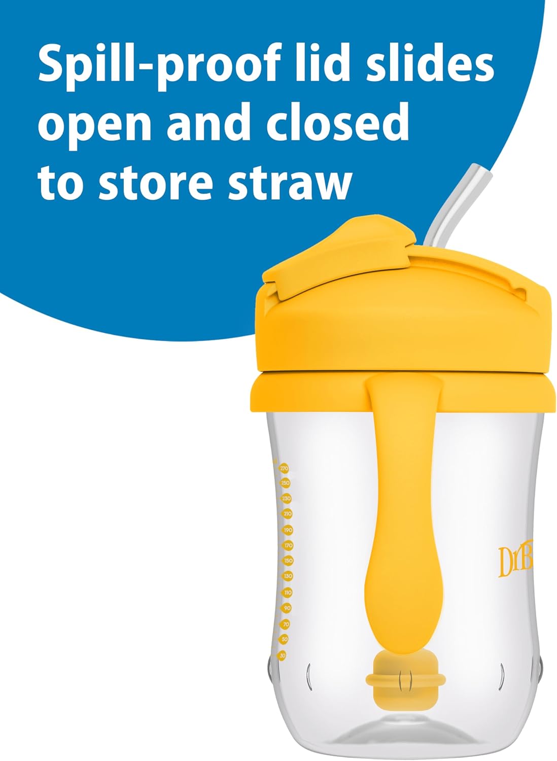 Dr. Brown's Milestones Baby's First Straw Cup, Blue & Yellow, 2-Pack