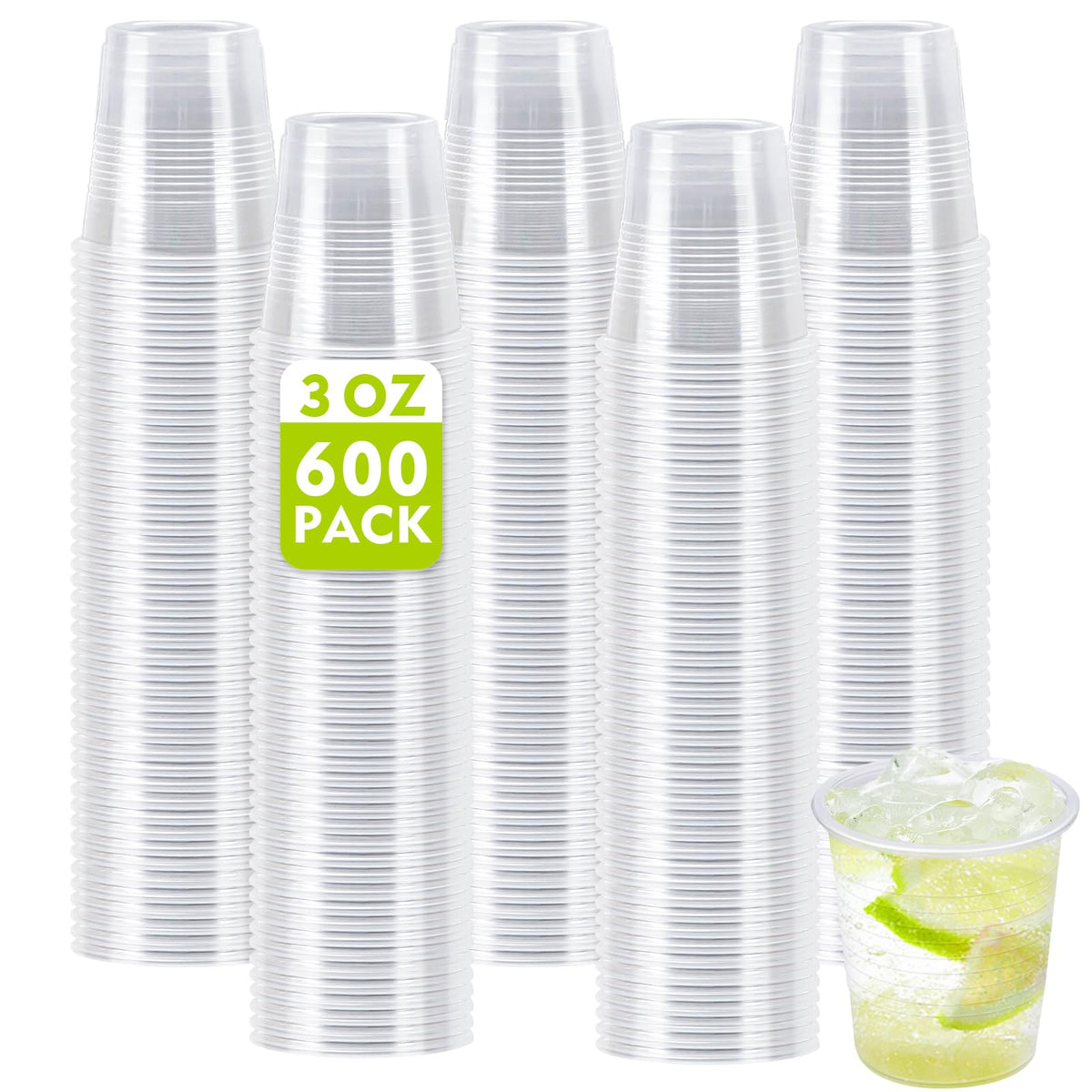 Clawsoff 500 Pack 9 oz Clear Plastic Cups Disposable Clear Water Cups