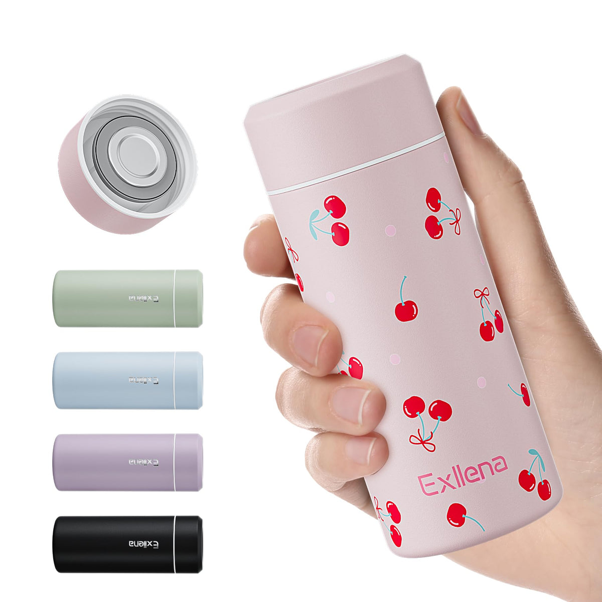 【Upgraded】Exllena Small Insulated Water Bottle 8 oz/250ml– Mini Insulated Water Bottle for Hot & Cold Drinks, Perfect Small Flask for Travel, Purse...(Lake Blue)