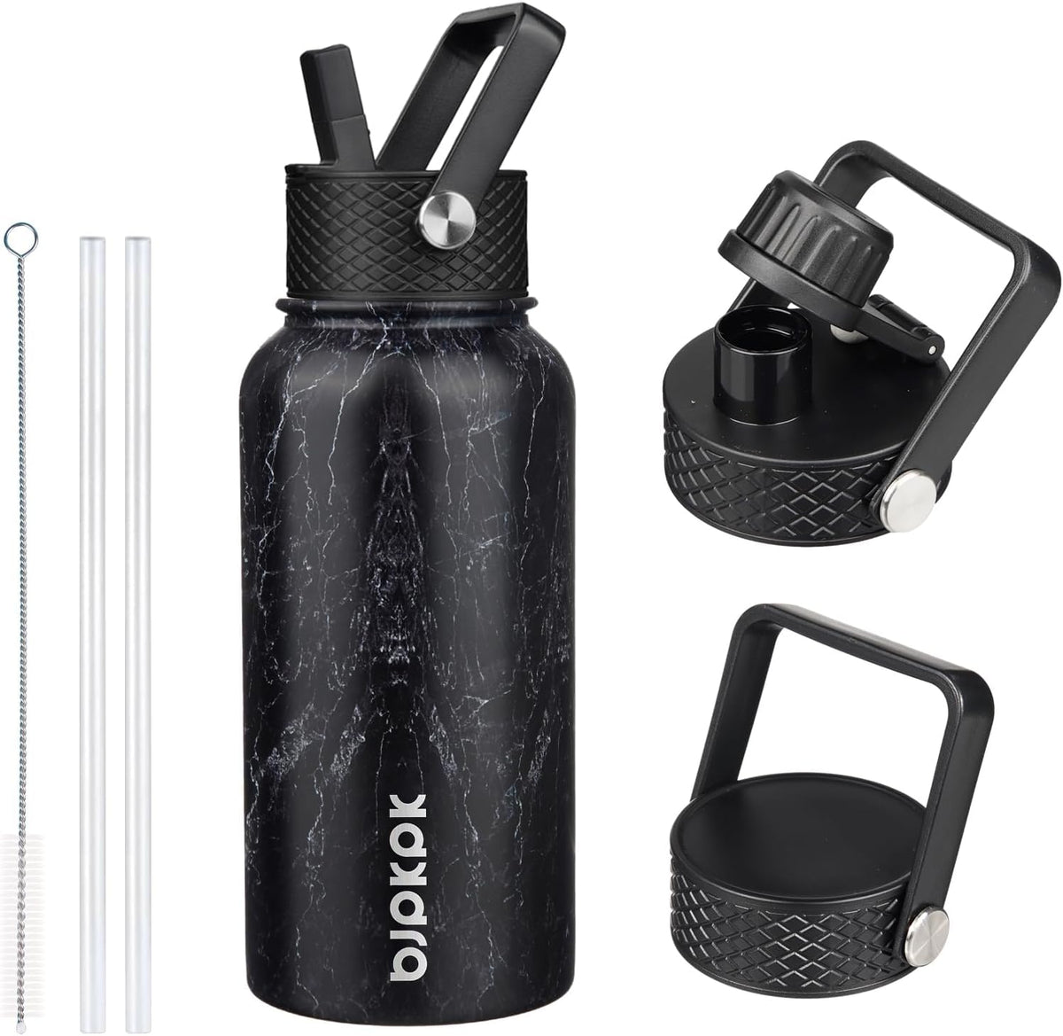 BJPKPK 64oz Insulated Water Bottle, Half Gallon Water Jug with Straw Lid