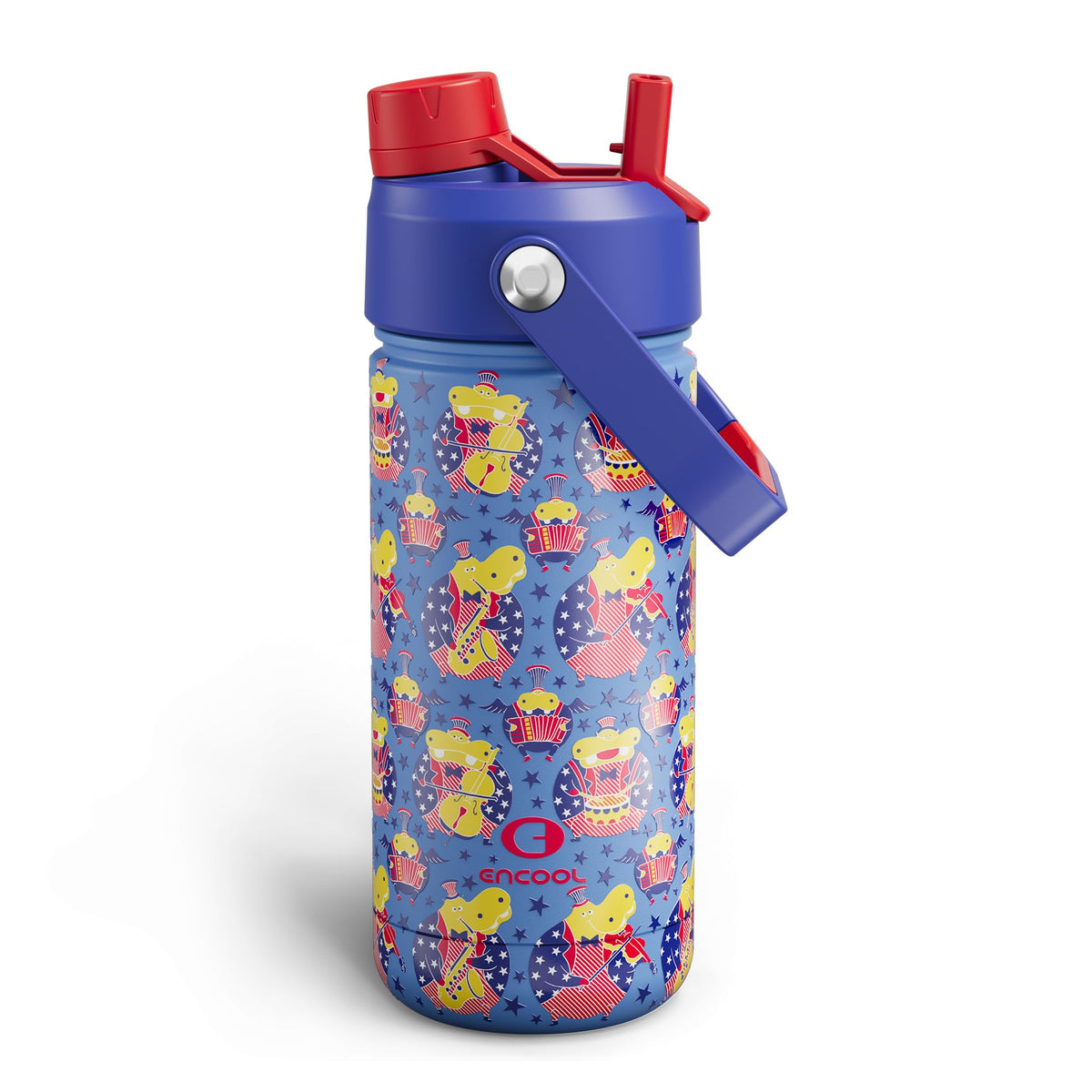 ENCOOL Insulated Water Bottle with Straw Stainless Steel Water Bottle, Leak-Proof, BPA-Free, Double Wall Vacuum Keeps Cold for 24 Hours for Sports, Travel, School (26 oz, Black Night)