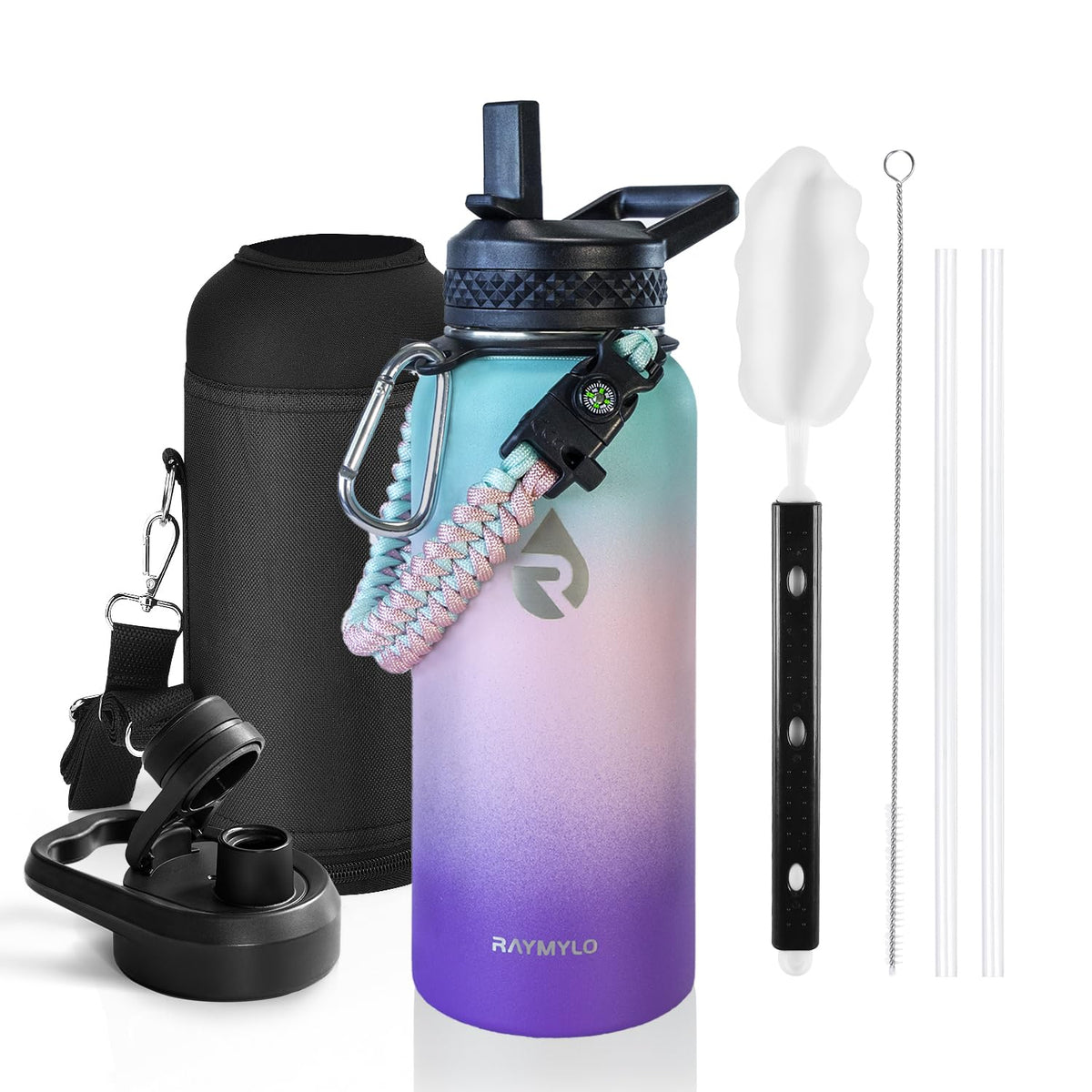 RAYMYLO Insulated Water Bottle 64 oz, Triple Wall Vacuum Stainless Steel