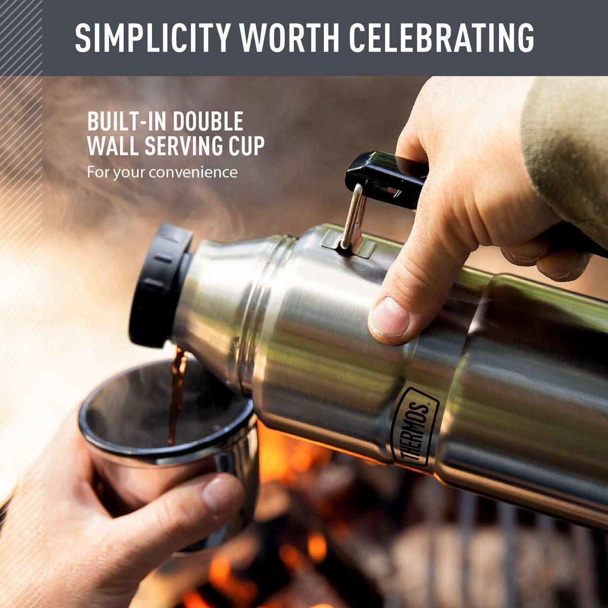THERMOS Stainless King Vacuum-Insulated Beverage Bottle, 40 Ounce, Matte Stainless Steel