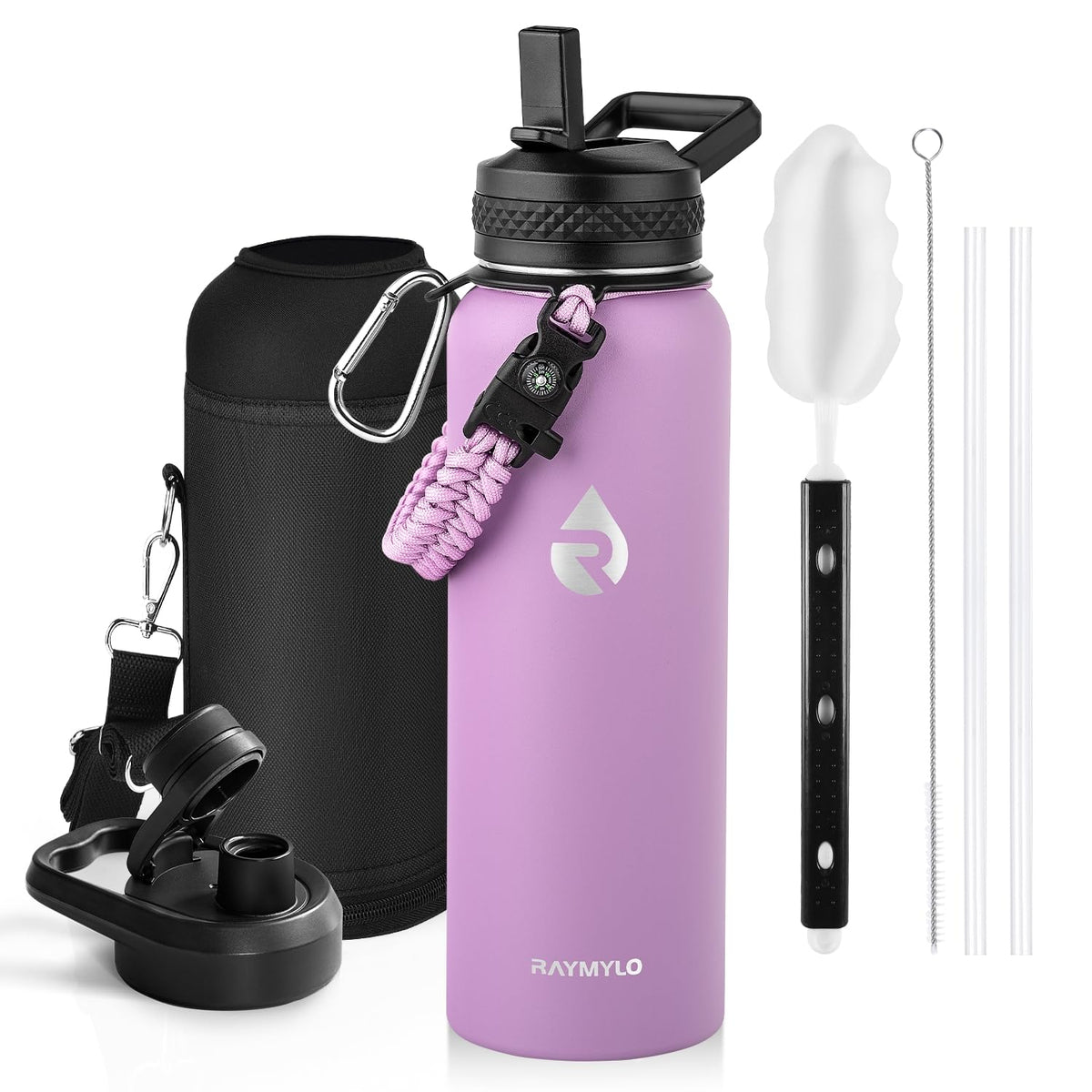 RAYMYLO Insulated Water Bottle 40 oz, Triple Wall Vacuum Stainless Steel