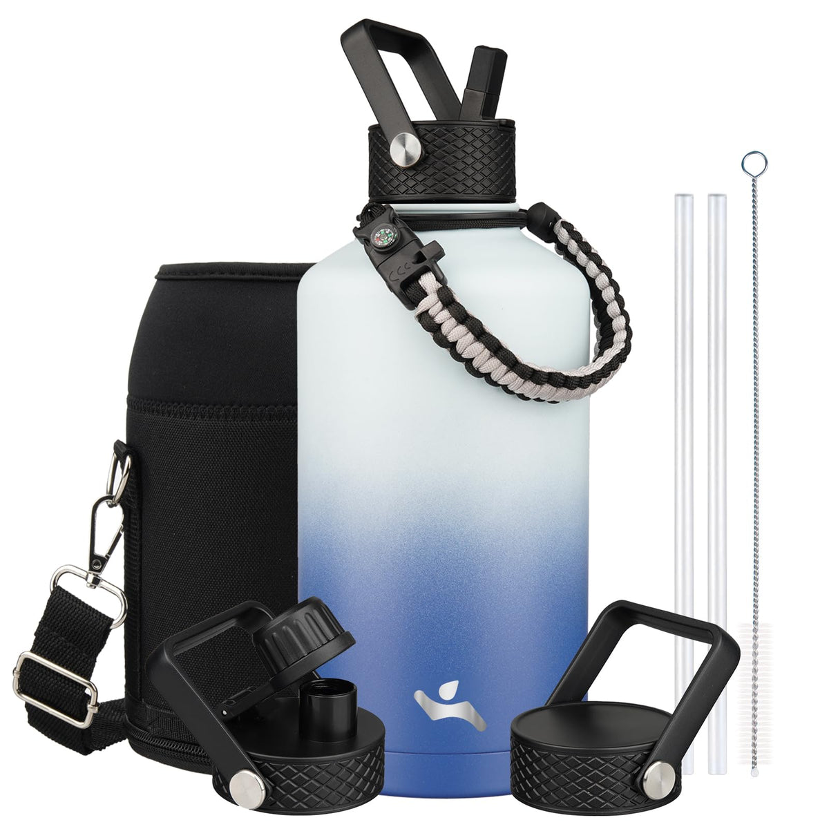 Konokyo 22 oz Insulated Stainless Steel Water Bottle with Straw Lid