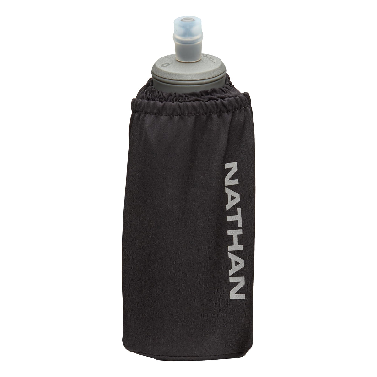 Nathan Handheld Soft Flask 18oz - Exo-Draw Insulated Collapsible Bottle - Grip-Free Strap & Rigid ExoSpine for Comfort/Support - Breathable Mesh Strap - Ideal Running/Hiking, Pinnacle, Black